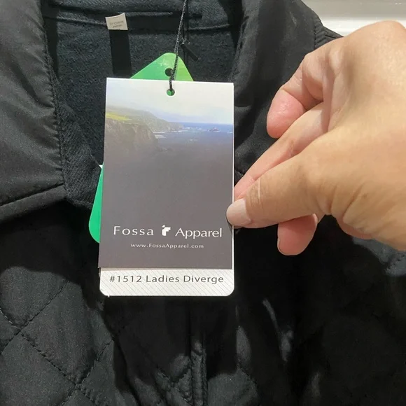 Ladies Quilted Snap Front Jacket, Black, size Medium - NWT, Fossa Apparel Brand - Picture 5 of 9